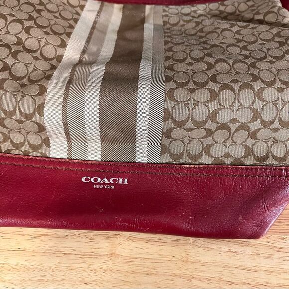 Coach Tan And Red Legacy Shoulder Bag - Picture 3 of 16